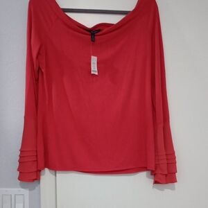 NWT White House Black Market Red Blouse Size XL